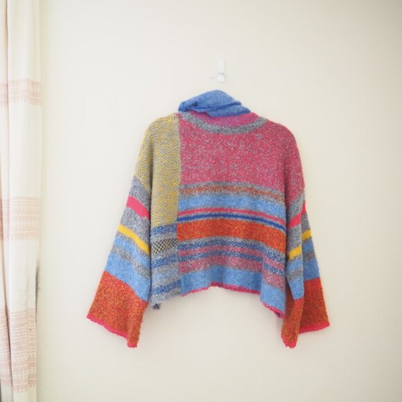 FATE Multicolored Turtleneck Pullover Sweater sz M - Picture 4 of 8
